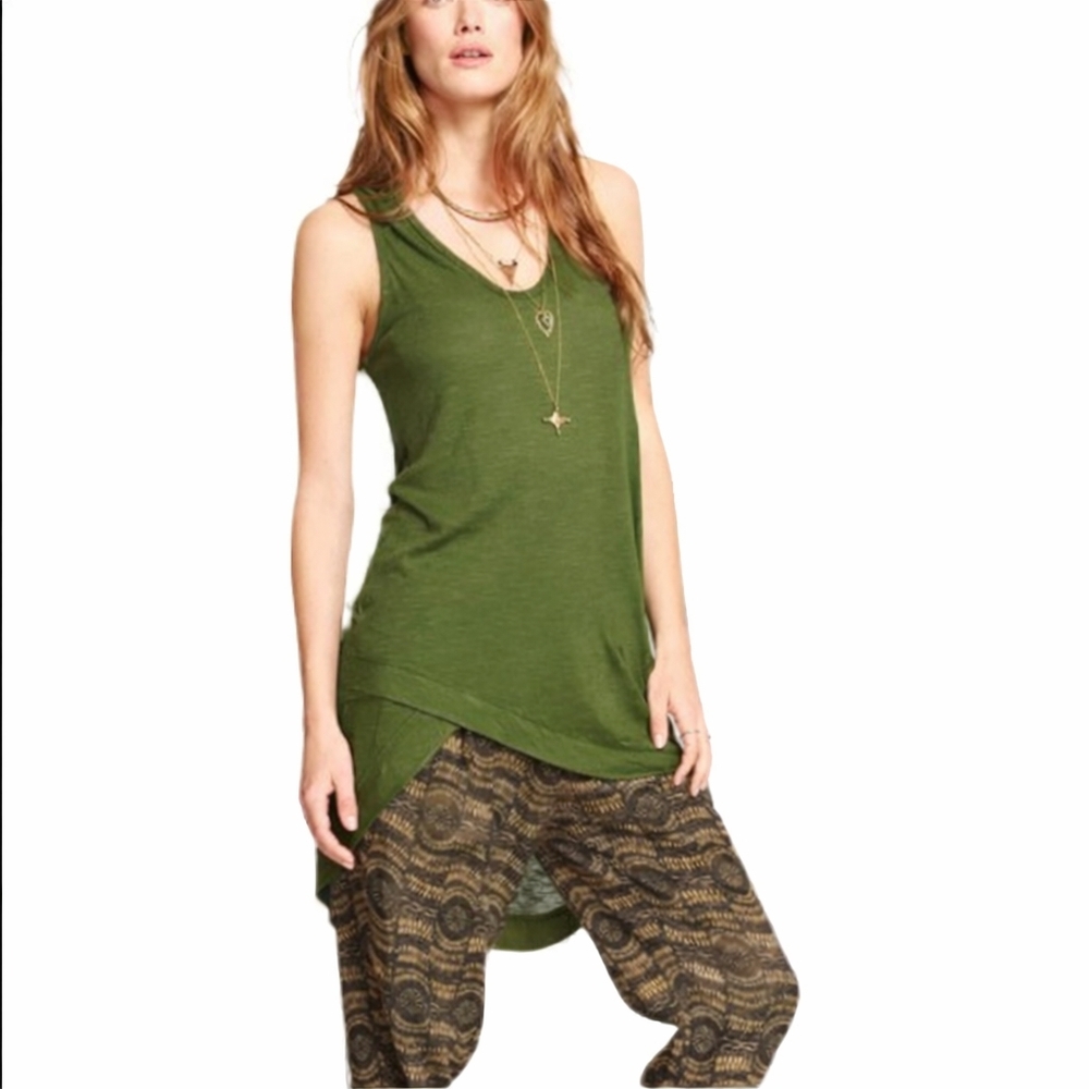 NWT Free People x We The Free Ribbed Hi-Lo Sleeveless Asymmetrical Top Size S